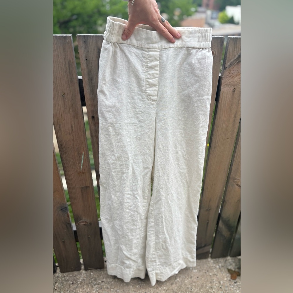 Zara Cream Linen Pants size small